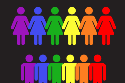 Vector rainbow gay LGBT rights icons and symbols black