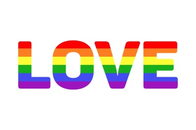 Vector gay LGBT rainbow love word