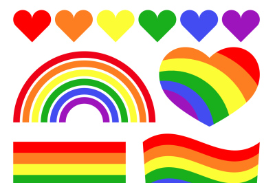 Vector gay LGBT rainbow symbols