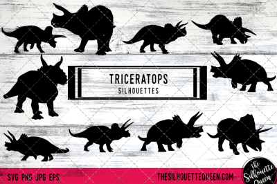 Triceratops Vector Silhouettes