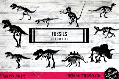 Fossils Vector Silhouettes