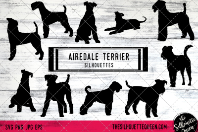 Airedale Terrier Vector Silhouettes