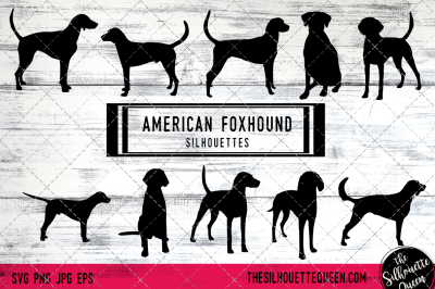 American Foxhound Vector Silhouettes