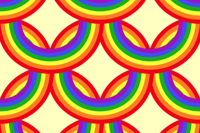 Bright vector rainbows seamless pattern