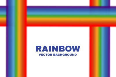 Bright vector rainbows frame white background