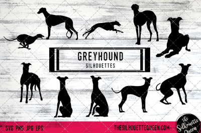 Greyhound Dog Silhouette Vectors