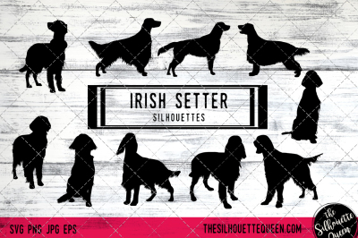 Irish Setter Dog Silhouette Vectors