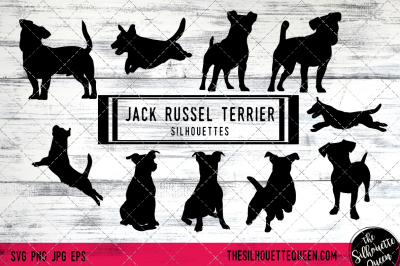 Jack Russel Terrier Dog Silhouette Vectors