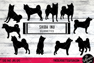 Shiba Inu Dog Silhouette Vectors