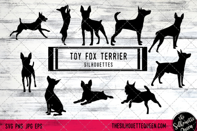 Toy Fox Terrier Dog Silhouette Vectors