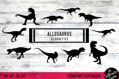 Allosaurus  Dog Silhouette Vectors