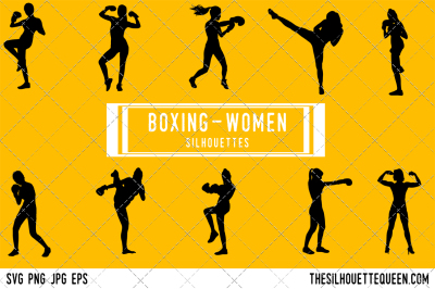 Female Boxer  Silhouette Vector