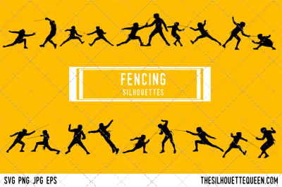 Fencing Silhouette Vector