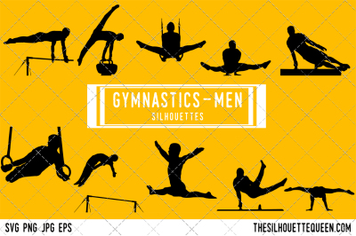 Male Gymnastics  Silhouette Vector