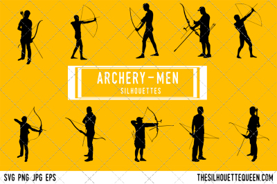 Male Archer  Silhouette Vector