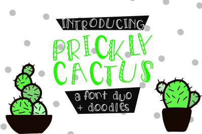 Prickly Cactus Font Duo + Doodles