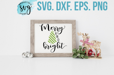 Merry and Bright SVG DXF EPS PNG File