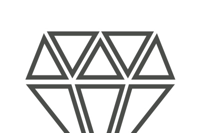 Diamond vector icon isolated over white