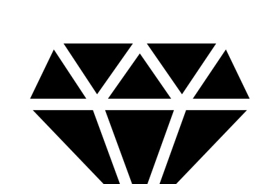 Diamond vector icon isolated over white