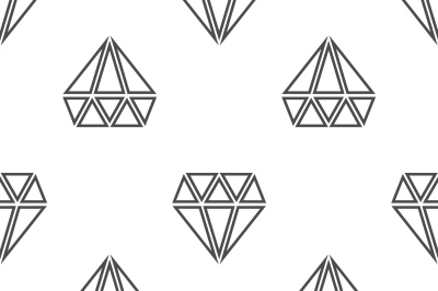 Diamonds vector seamless pattern in black and white