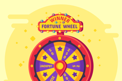 Fortune wheel winner. Lucky chance spin wheels game, modern turning mo