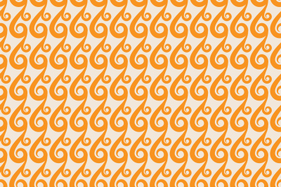 Orange vector swirls seamless pattern