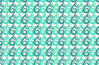 Blue and green vector swirls seamless pattern