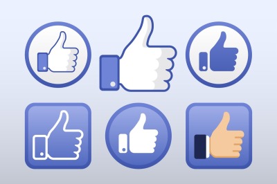 Thumb up, like icons vector set, social network