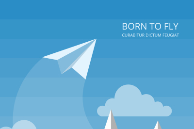 Vector background with paper airplanes