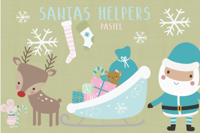 Santas helpers-Pastel