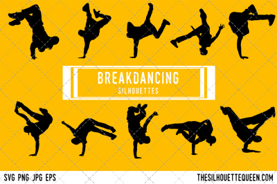 Break dancing  Silhouette Vector