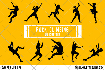 Rock Climbing  Silhouette Vector