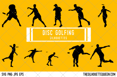 Disc Golfing  Silhouette Vector