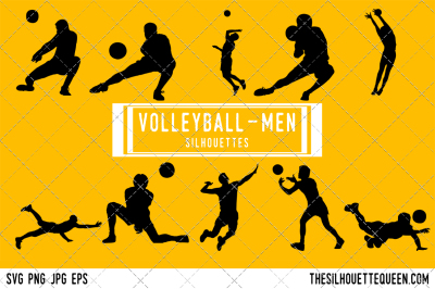 Volleyball Men Silhouette Vector