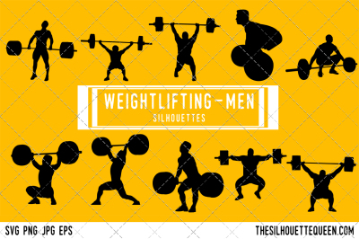 Weightlifting Men Silhouette Vector