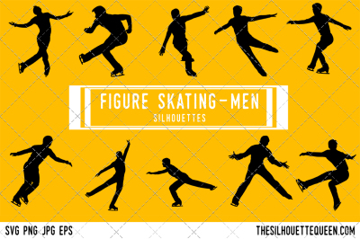 Figure Skating Men Silhouette Vector