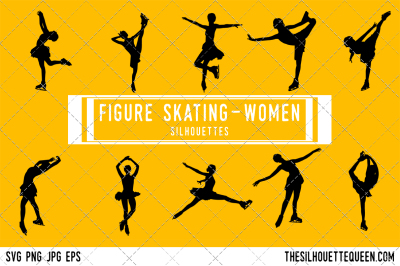 Figure Skating Women Silhouette Vector