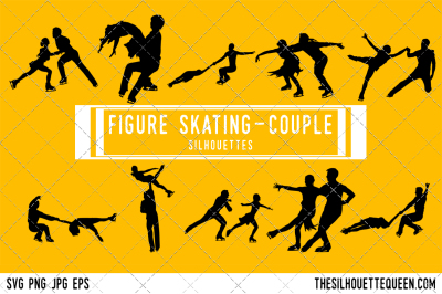 Figure Skating Couple Silhouette Vector