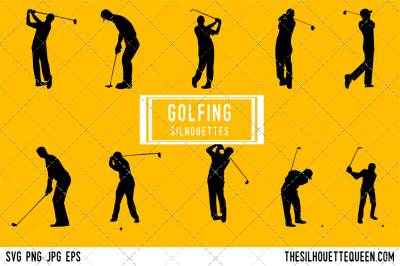 Golfing Silhouette Vector