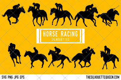 Horse Racing Silhouette Vector