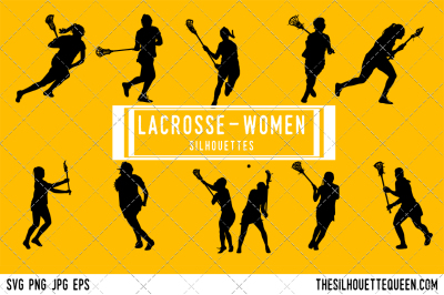 Lacrosse - Women Silhouette Vector