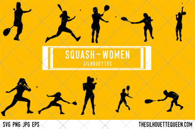 Squash Women Silhouette Vector