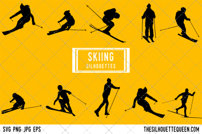 Skiing Silhouette Vector 