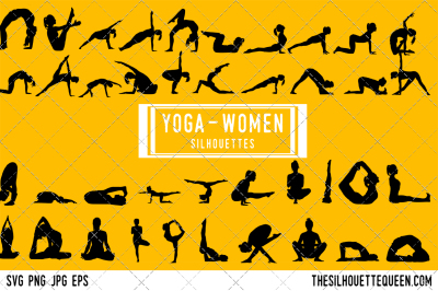 Yoga Women  Silhouette Vector 