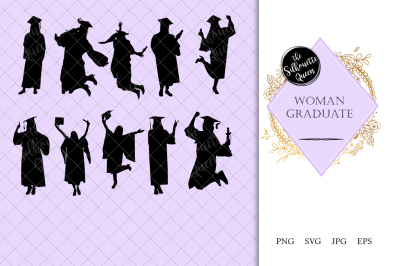 Woman Graduate Silhouette Vector