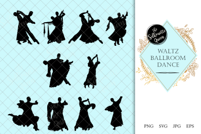 Waltz Ballroom Dance Silhouette Vector