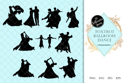 Foxtrot Ballroom Dance Silhouette Vector