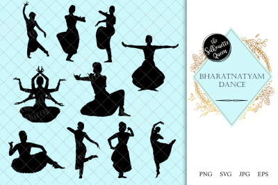 Bharatnatyam Dance Silhouette Vector