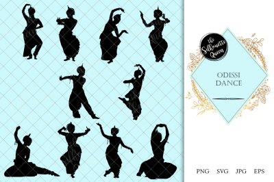 Odissi Dance Silhouette Vector