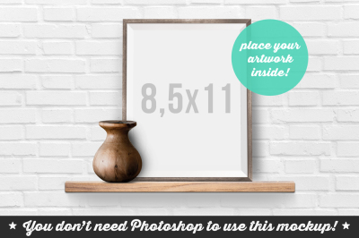 Non Photoshop Mockup Frame on the Shelf
